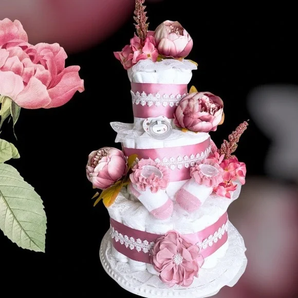 Flowers Diaper Cake